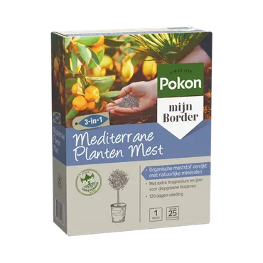 Verpakking Pokon Mediterrane Planten Mest 1 kg, 3-in-1 organische meststof voor 25 planten